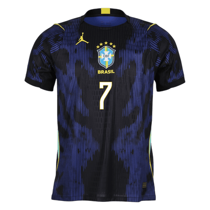 Camiseta Auténtica VINI JR. #7 Brazil 2026 Segunda Equipación Copa del Mundo - Version Jugador
