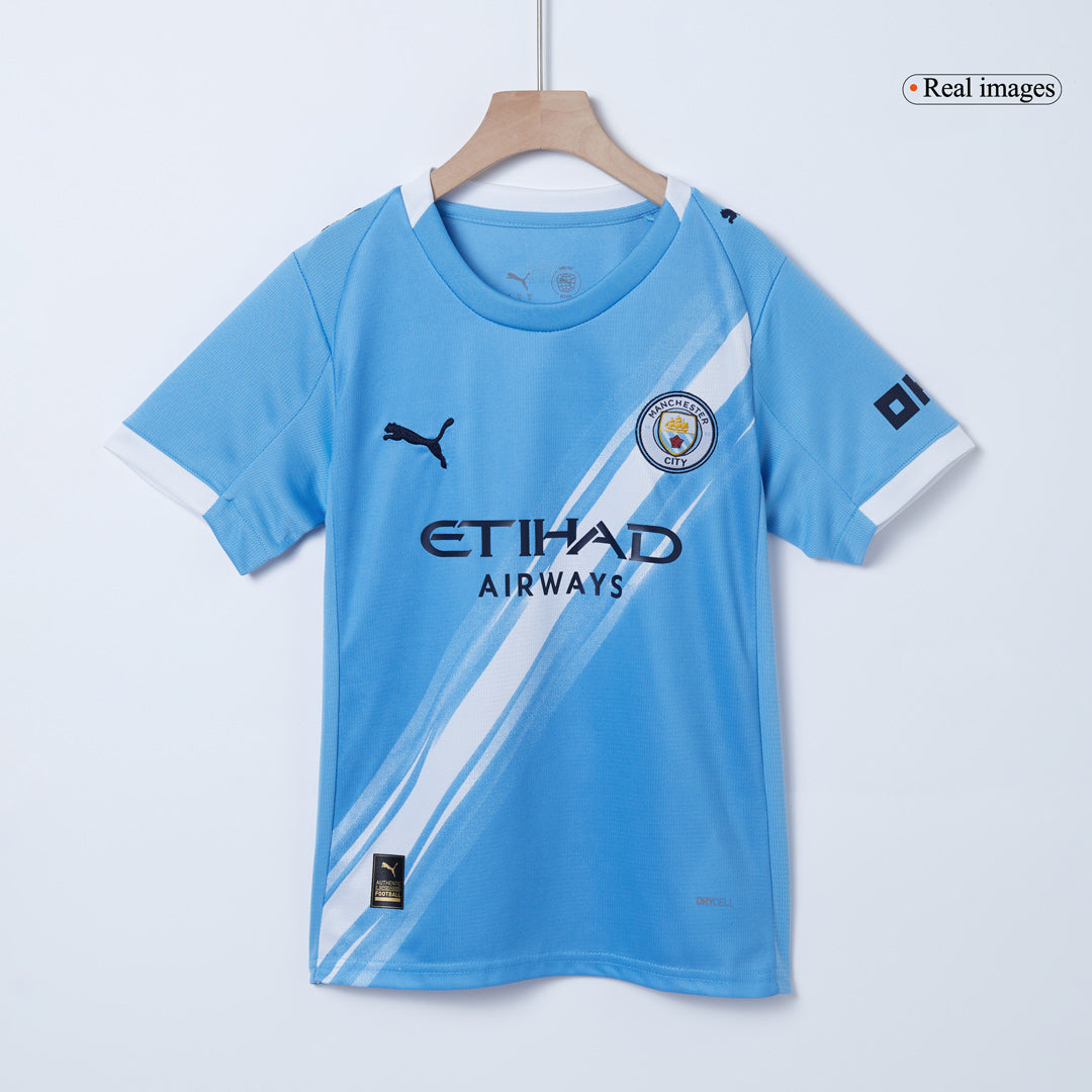 Conjunto Infantil Completo Manchester City 2025/26 Primera Equipación Kids-Camisetas Pasion Shop