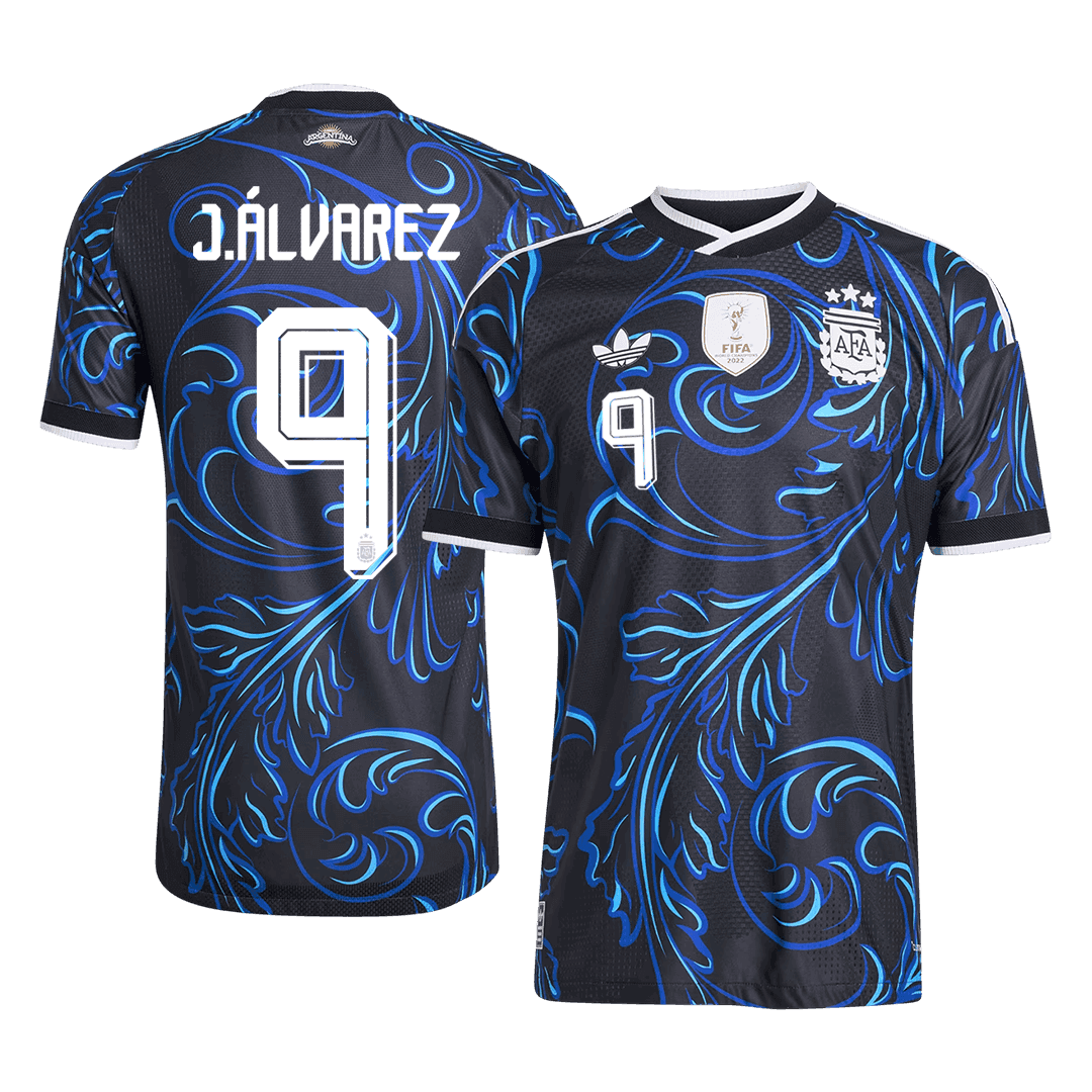 Camiseta Auténtica J. ÁLVAREZ #9 Argentina 2026 Segunda Equipación Copa del Mundo - Version Jugador