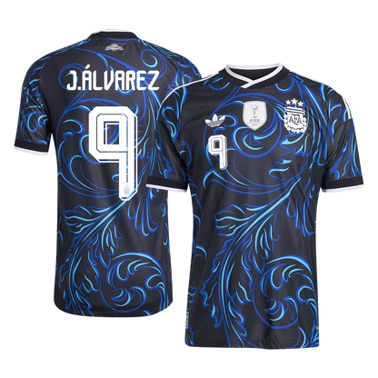 Camiseta Auténtica J. ÁLVAREZ #9 Argentina 2026 Segunda Equipación Copa del Mundo - Version Jugador