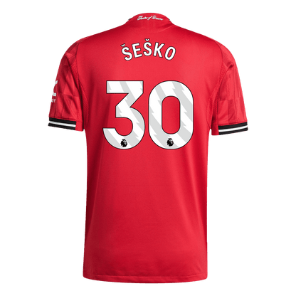 Camiseta Auténtica ŠEŠKO #30 Manchester United 2025/26 Primera Equipación-Versión Jugador-Camisetas Pasion Shop