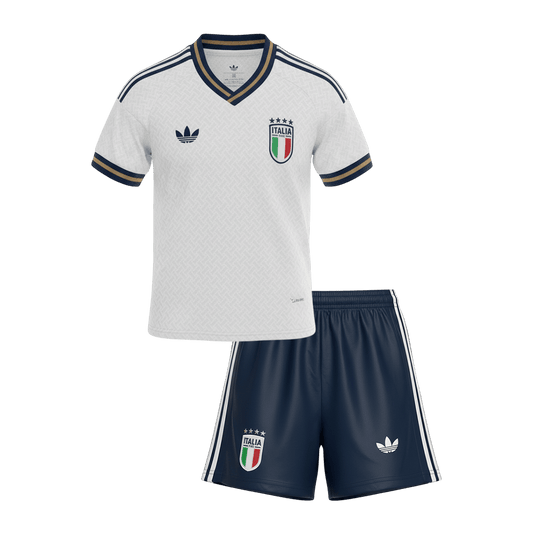 Conjunto Infantil Italy 2026 Segunda Equipación Copa del Mundo camiseta de fútbol