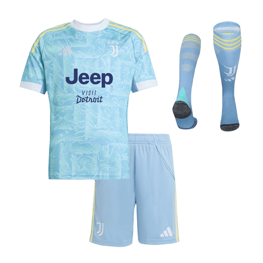 Conjunto Infantil Completo Juventus 2025/26 Segunda Equipación Kids camiseta de fútbol